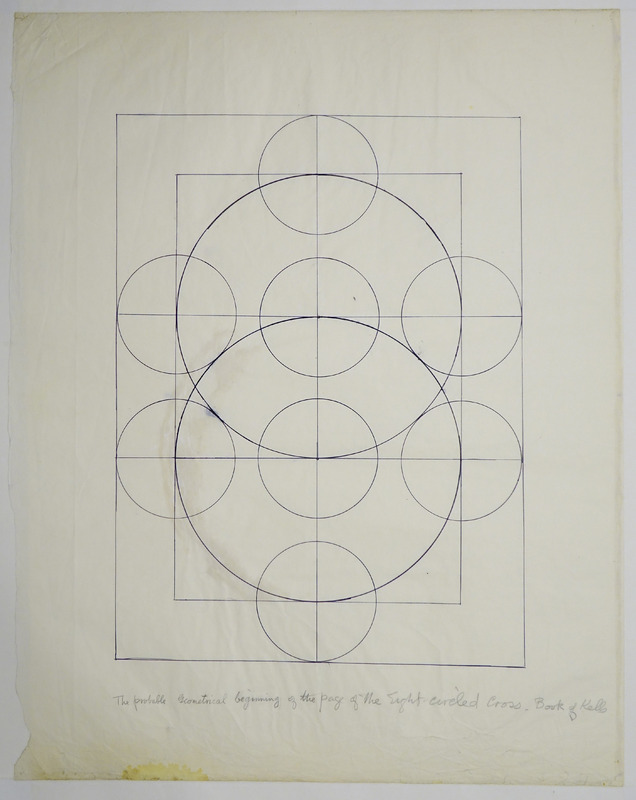 George Bain Drawing - Beginning of the Eight Circled Cross. 