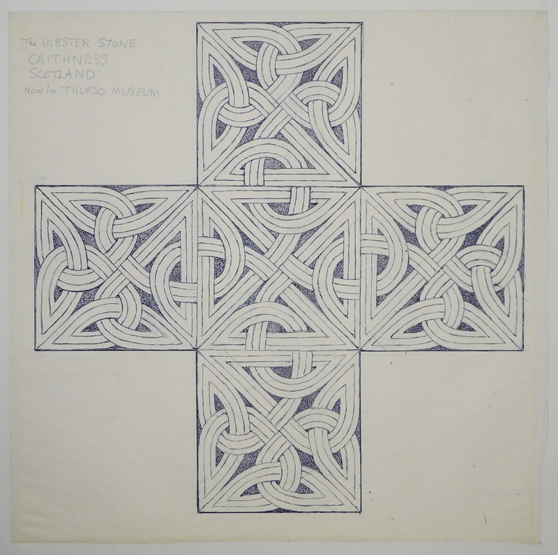 George Bain Drawing - The Cross from Ulbster Stone.