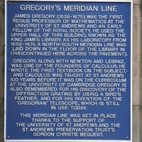 James Gregory plaque  is licensed under PDM