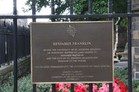 Plaque in honour of Benjamin Franklin by Bill Jenkins is licensed under PDM