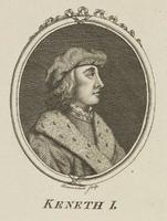 Kenneth MacAlpin was coronated at the Blue Stane by Alexander Bannerman, 17th century portrait is licensed under PDM